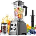 Blenders for Kitchen, Smoothie Blender with Timer - Countertop Blenders with 68oz Dishwasher-Safe Pitcher, Ice Crushing & Frozen Fruit, BPA Free (Grey)