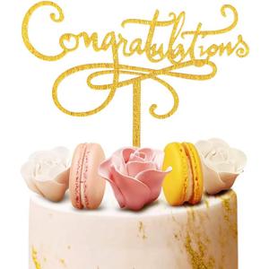 2 x Initiative Glitter Gold Handwriting Graduations Acrylic Party Cake Topper Class of 2023 Graduate Party Cake Decorations- High School Graduation, College Graduate Cake Topper Supplies