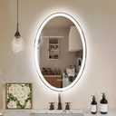 LED Bathroom Mirror, 36X24 Inches Oval LED Mirror for Bathroom, Vanity Mirror with Lights with Anti-Fog & 3 Colors, Wall-Mounted Dimmable Bathroom Mirror with Backlit