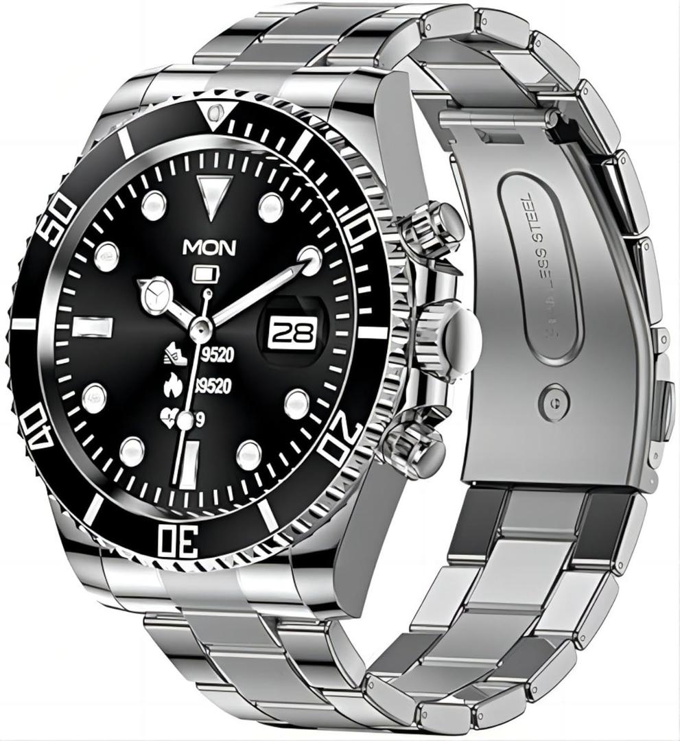 Nexus Pro Smartwatch for Men, Rugged Titanium Design, Bluetooth Calling, Health Monitor, Compatible with iOS Android
