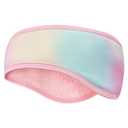 Kids Winter Ear Headband for Girls Boys Thickened Fleece Children Warmers Ear Muffs for Cold Weather Running Cycling (Pink)