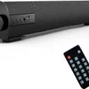 Portable Soundbar for TV/PC, Outdoor/Indoor Wired & Wireless Bluetooth 5.0 Speaker with Remote Control and Coax Cable, 2X5W Mini Home Theater Sound bar with Built-in Subwoofers for Projector (Updated)