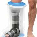 YUNCHI Waterproof Leg Cast Cover for Shower, Fits Adult Leg Size 12"-29" | Reusable Cast Protector with Non-slip Bottom, Waterproof Cast Cover Fits Plus Size Adult Post Surgery Boots, Braces, NEW-Extra Wide-Knee/Half-Leg