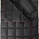 REDCAMP Alternative Down Camping Blanket, Waterproof and Warm Outdoor Travel Quilt for Camping, Hiking and Backpacking, 79"x59", Black