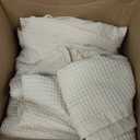 Bedsure Cotton Duvet Cover King - 100% Cotton Waffle Weave Beige Duvet Cover King Size, PureWoven Breathable Bedding Set for All Season, 3 Pieces, 104"x90"