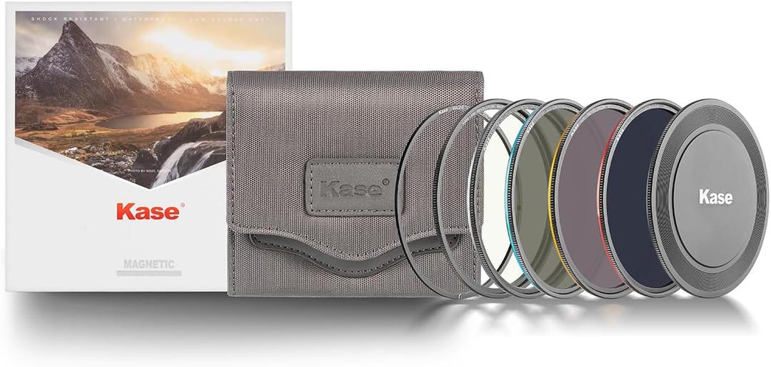 KW Revolution Professional ND Kit Magnetic Shockproof Tempered Optical Glass w Color Coded Rings inc CPL ND8 ND64 ND1000 Filter Lens Cap & Case (67mm)
