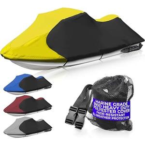 Look like Trailerable Jet Ski Cover Fits 126"-135" 3 Seater PWC Yellow/Black
Waterproof, Stand-Up to 3 Seater, Fade Resistance, Zippered Fuel Access, Air Vents, Double-Stitched Seams, Tie-Down Straps