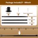 Adjustable Closet Rods for Hanging Clothes 27 to 84 inch,Heavy Duty Armoire Pole with Bracket Holders,5/8" Diameter Metal Cabinet Bar, Clothing Stick Hanger Rod for Wardrobes,Laundry,Shower,RV (Black)