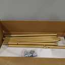 GUOHNHE Large Metal Coat Rack Freestanding, Modern Coat Hanger Stand with 2 Hooks and Heavy Rock Slab Base, Industrial Clothing Rack, 25.6 x 11.8 x 68.9 In, Golden Yellow, GYJ202LWJ