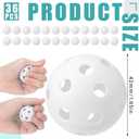 Lunmon 36 Pcs Practice Baseball 42mm Small Training Balls Plastic Hollow Softballs Golf Balls with a Drawstring Bag for Backyard Hitting Batting Training Indoor Outdoor Use