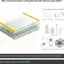 Small Glass Cutting Board(8x12 inch),Clear Tempered Glass Cutting board for Kitchen,Silicone Grip, Non-Slip, Heat-Resistant,Dishwasher Safe