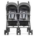 Dream On Me Volgo Twin Baby Stroller, Lightweight Side-by-Side Double Umbrella Stroller with Adjustable Canopy, 5-Point Harness, Storage Basket & Travel-Friendly Fold – Dark and Light Grey