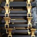 18 Pack 3 inch Black & Gold Cabinet Handles Square Zinc-Alloy Pulls for Kitchen Dresser Closet and Bathroom Cabinets Hardware