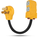 NEMA 10-50P to 4X 5-20R 5-15R Household Power Convert Adapter, ZDHQLHJ 220 to 110 Adapter with 20 Amp Circuit Breaker, 10-50 Male Plug to 5-15R 5-20R 3-Way T-Blade Household Outlet