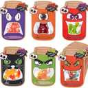 Wakeys 60-Pack Halloween Treat Bags, Halloween Candy Bags Cards Complete 6 Design DIY Crafts Party Favors for Kids, Trick or Treat Classroom Exchange, Spooky Goodie Bags (Candy Not Included)