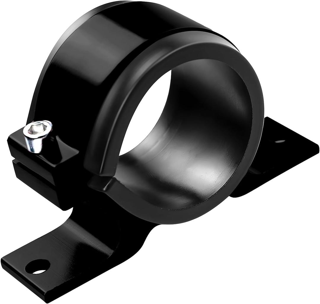 Hovom Fuel Filter Mounting Bracket, 50mm Fuel Pump Clamp Holder with Rubber Inner Ring, Aluminum Alloy Mounting Cradle Bundle Holder for Oil/Fuel/Gas Pumps, Universal Car Accessories (Black)