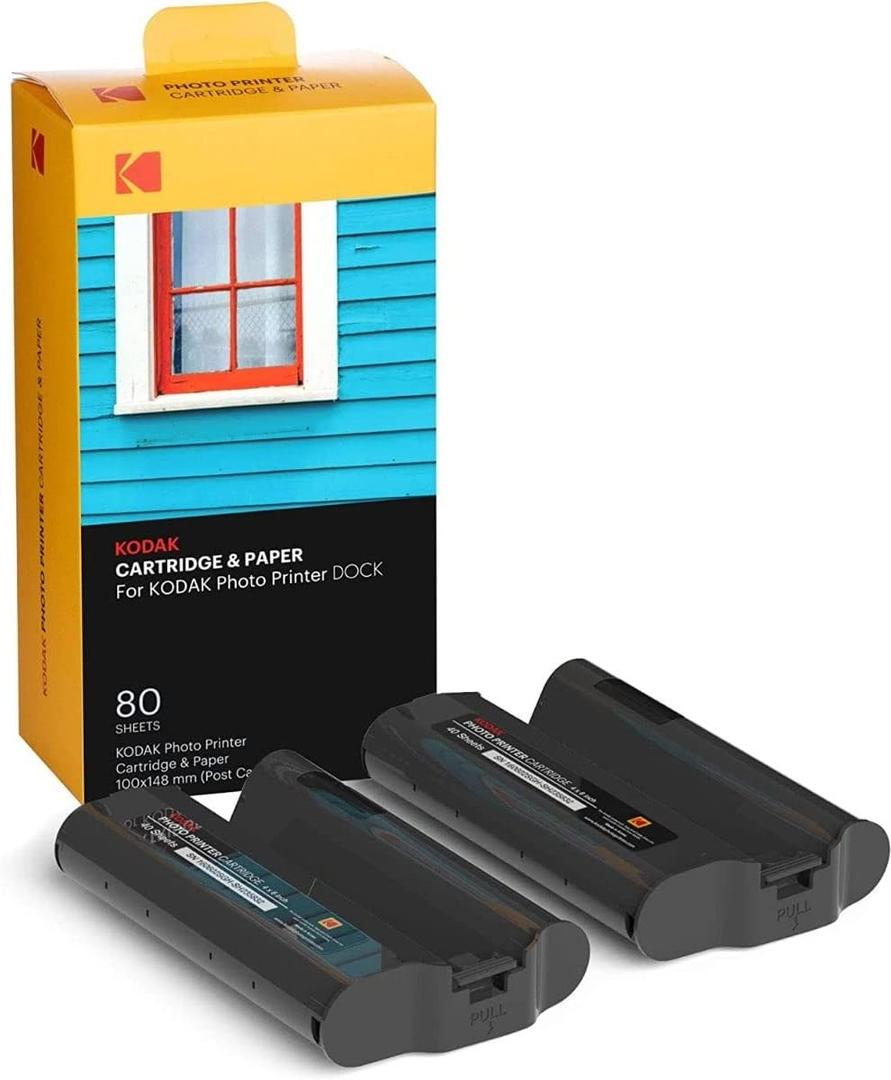 KODAK Dock Plus & Dock Photo Printer Cartridge PHC-80  Cartridge Refill & Photo Paper- 80 Pack KODAK Dock Plus & Dock Photo Printer Cartridge PHC-80  Cartridge Refill & Photo Paper- 80 Pack