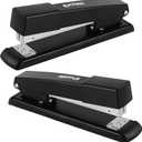 Stapler  Staplers for Desk, Black Stapler Heavy Duty 2 Pack, Staplers 25 Sheet Capacity for Office and Home