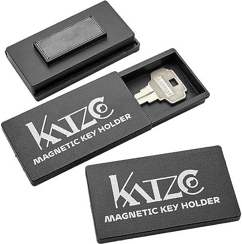 3-Pack Magnetic Key Lock Box by Katzco - Hide a Spare Key - 1.25 x 2.75 in Strong Magnet Case for Car, Home, Outdoor Use - Discreet Storage for Emergency Access - Black