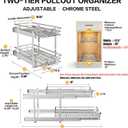 2-Tier Kitchen Cabinet,Pull Out Cabinet Organizer,Shelf and Drawer Organizer Slide Out Pantry Storaqe Basket in Multiple Sizes (12" W x21 D)