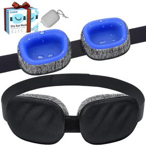 CLOZIA Eye Mask for Dry Eyes - 100% Blackout Dry Eye Mask & Moisture Goggles - Adjustable Sleeping Mask for Men & Women - Removable Cleaning Silicone, Soft & Comfortable - Great for Travel, Shift Work, Flax Grey 