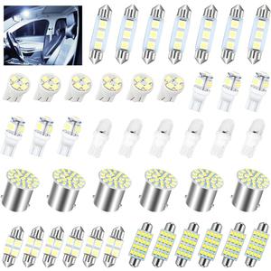 42 Pcs Car LED Lights Kit, Auto Interior Bulbs Set, 6000K 12V T10 For Accessory, Brake, License Plate, Map, Parking Lights