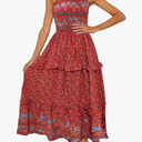 ZESICA Women's Summer Strapless Dress Off Shoulder Sleeveless High Waist Solid Color Beach Long Dresses, XXL