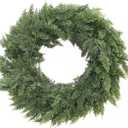 30 Inch Christmas Wreaths for Front Door Large Real Touch Cedar Wreath Artificial Green Wreath for Wall Windows Indoor Outdoor Christmas Decor