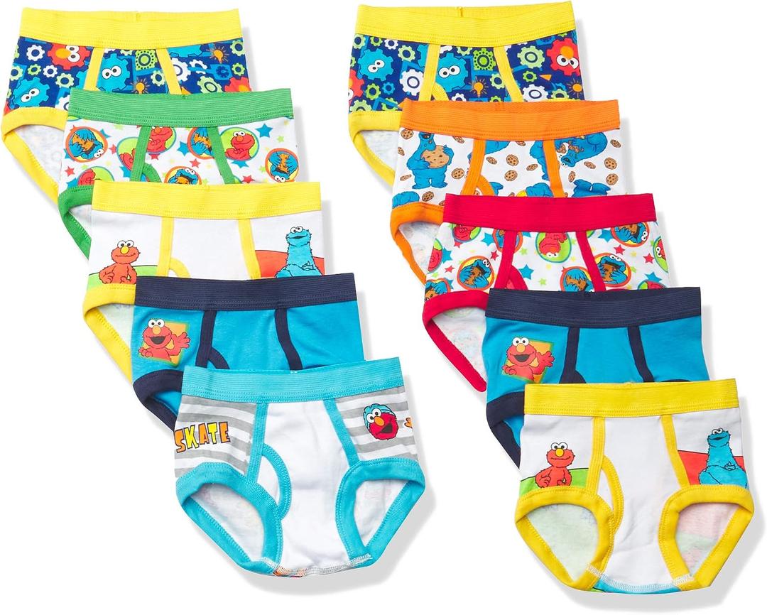 Sesame Street Boys' Underwear With Favorites Like Elmo, Cookie Monster & Big Bird in Sizes 18m, 2/3t, 4t