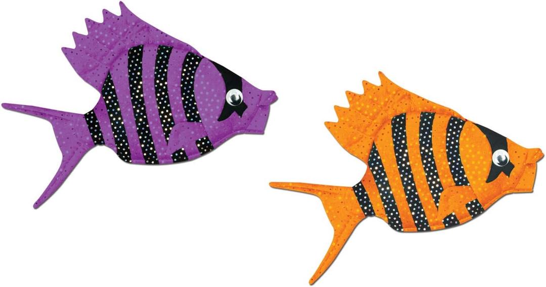 Beistle Plush Luau Fish Hats, 2 Pieces One Size Fits Most, Halloween Costume Dress Up, Under the Sea Costume Accessories