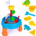 ArtCreativity 2 in 1 Sand and Water Table for Kids - Summer Outdoor Toys with Accessories for Toddlers - Sensory Table for Sand & Water Play - Summer Beach Activity Sandbox Toys for Boys & Girls