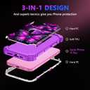 Casetego for iPhone 16 Plus Case,Glow in The Dark Three Layer Heavy Duty Sturdy Shockproof Full Protection Rugged Hard PC+Soft TPU Bumper Case for Apple iPhone 16 Plus 6.7 inch,Sky Purple