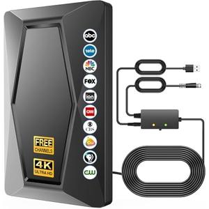 2025 TV Antenna Indoor Antenna for Smart TV Long Range Reception HD Digital Antenna Outdoor with Amplifier Signal Booster for Local Channels Supports 4K 1080p