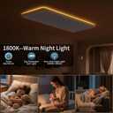 23 Inch Dimmable LED Flush Mount Ceiling Light Fixture with Remote, Square Low Profile Ceiling Light,3000K6500K Color Changing,1800K Night Light,White,for Bedroom,Kitchen,Living Room