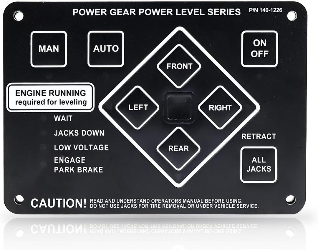 359080 RV Leveling Touch Control Panel W/Auto Leveling Button Fit for Lippert/Kwikee Ground Control and Travel Trailer Leveling System Replace# 140-1226 500629 500629S