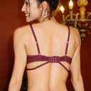 2 x Lingerie Sets for women Mesh sexy bra and panty sets with Underwire 2 Piece Strappy Embroidered Floral Lace (Red)