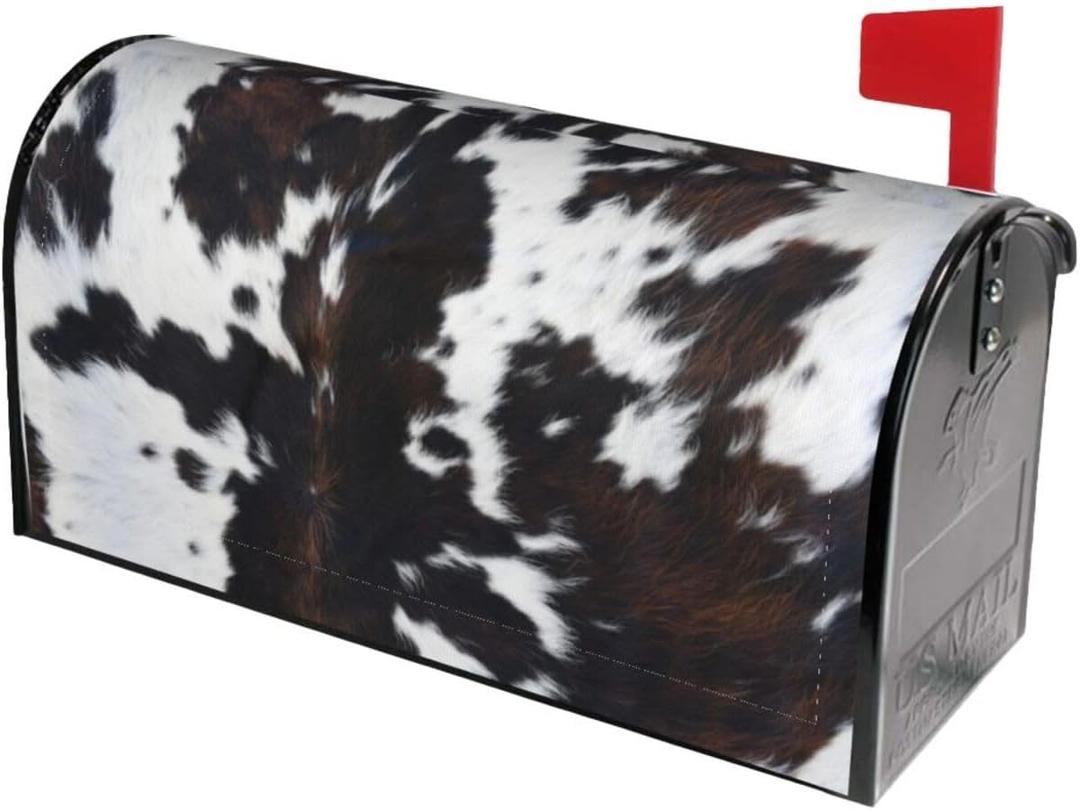 Cow Mailbox Covers Magnetic Standard Size Mailbox Wraps Letter Post Mailbox Cover 21" X 18" for Holiday Garden Yard Decor