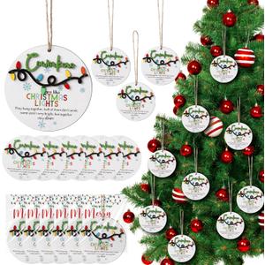 Threehoney 36 Sets Christmas Appreciation Gifts Bulk for Coworkers, Christmas Coworker Ornaments Xmas Tree Hanging Ornaments with Card for Coworker Office Friendship Xmas Tree Decor
