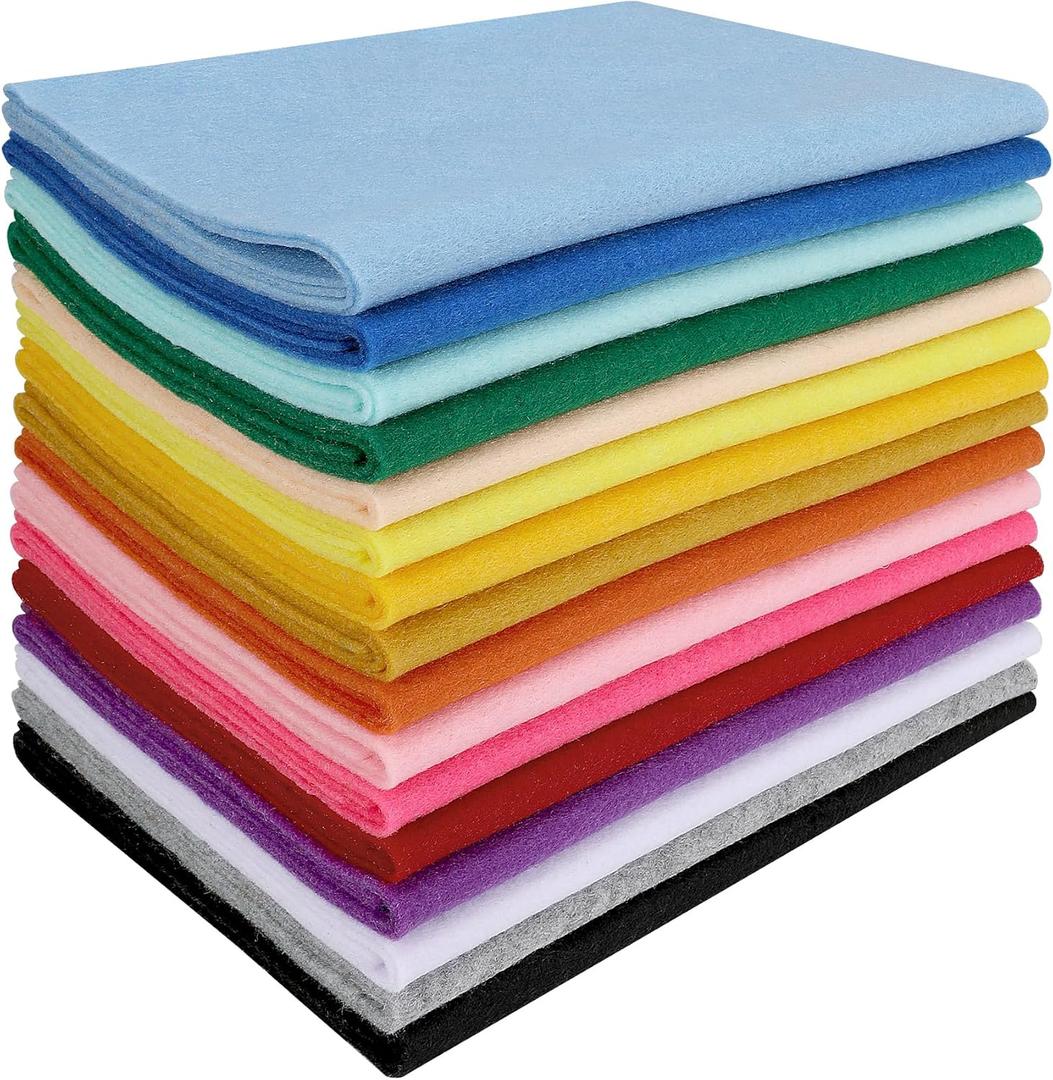 16 Pcs 8"x35" Felt Fabric Sheets, Assorted Colors Soft Felt Sheets for Crafts DIY (Classic Series)