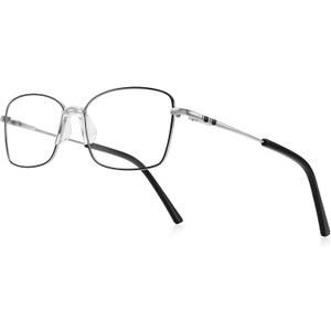 Reading Glasses Blue Light Blocking Spring Hinge Readers for Women Anti Glare Filter Lightweight Eyeglasses (Black Frame Silver Bridge)