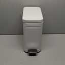 TrashAid Bathroom Trash Can with Lid, 2.6 Gallon Small Garbage Can Soft Close, Stainless Steel Step Waste Basket for Bathroom, Bedroom, Home Office, Laundry Room, Toilet, RV, White, 10 Liter