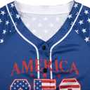 JINTING 4th of July USA Jerseys American Flag and Star Patriotic Shirt | Forth of July Button Down Usa Jerseys for Women, Large