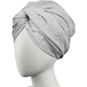 Conair Cotton Hair Towel Wrap & Twist for Women, Fast Drying Ultra-Absorbent Hair Plop for All Types and Lengths, Turban-Style Cotton Towel Helps Maintain Natural Curl Style, Gray (One size)
