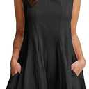 Cicy Bell Women's Summer Backless Rompers Dresses Babydoll Sleeveless Flowy Short Jumpsuit Casual Dressy Vacation Outfits (Small, Black)