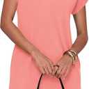 BTFBM Womens Summer Dresses 2026 Pockets Short Sleeve Loose Nightgowns Pajama Beach Vacation Casual Spring T Shirt Dress (Pink, S)