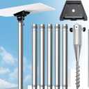 Starlink Gen 3 Pole Mount Kit, Ybervont 10Ft Starlink Ground Pole Mount Gen 3, Features 1.5'' Diameter Stainless Steel Pole with No-Dig Spiral Ground Anchor, Starlink Mounting Kit Gen 3 Pipe Adapter