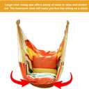 Hommtina Hammock Chair Hanging Rope Swing, Max 300 Lbs Hanging Chair with Pocket & Durability Perfect for Outdoor, Home, Bedroom, Patio, Yard (Pillows NOT Included,Orange)