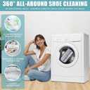 Shoe Washing Machine Bag, 2 Pack Shoe Laundry Bags for Washer and Dryer, Reusable Sneaker Wash Bag with Self-Locking Zipper, 360 Deep Cleaning, Protects Shoes and Washer(White)