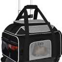 Petskd Top-Expandable Pet Carrier with Wheels 19x13x9 Inches Southwest Allegiant Airlines Approved, Soft-Sided Carrier for Small Dog Under 12 lbs and Large Cat Under 15 lbs(Black)