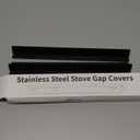 2 PCS Expandable Stainless Steel Stove Gap Covers (13.8"-27.5"), Kitchen Counter Filler Strip,Easy Retractable Length  Cooktop Trim KitOven Gap FillerHeat Resistant Guard Between (Black)